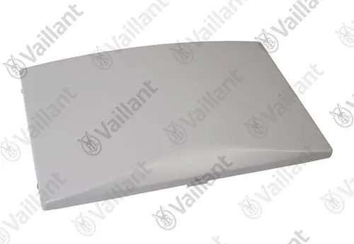 Vaillant-Deckel in schlichtem Design, flache Form mit abgerundeten Kanten, geeignet für bestimmte Heizgeräte.